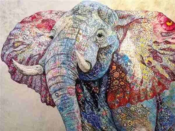 Diamond painting - Colorful Elephant 40x50 cm