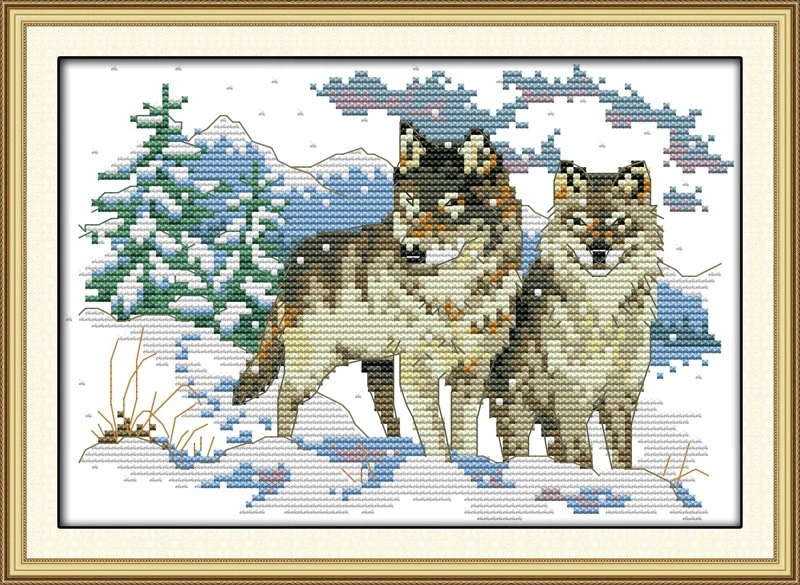 korssting - broderi pakke - Ulvevalper