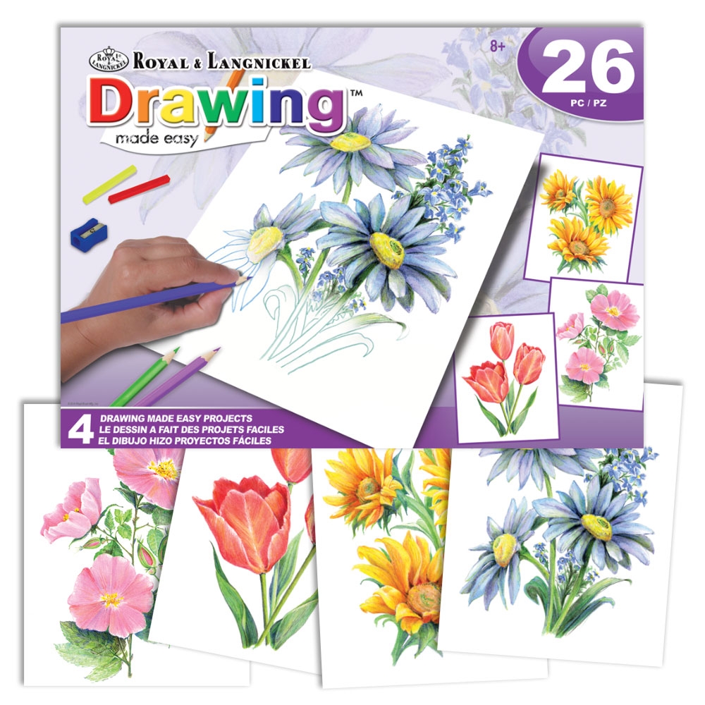 Sketching Sett med farger - Blomster