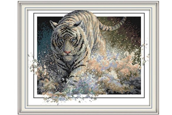korssting - broderi pakke - Tiger