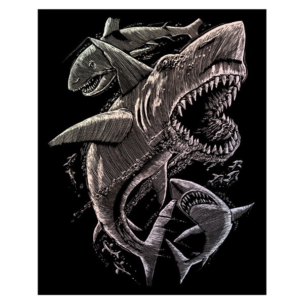 Skrapebilde av haier - Holografisk