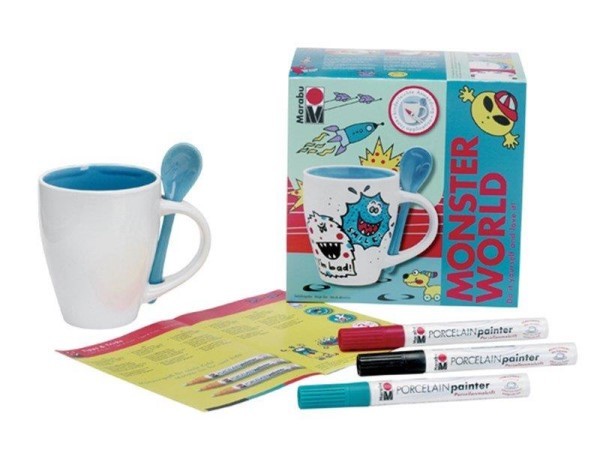 Porselen maling sett - Kopp - Monster motiver