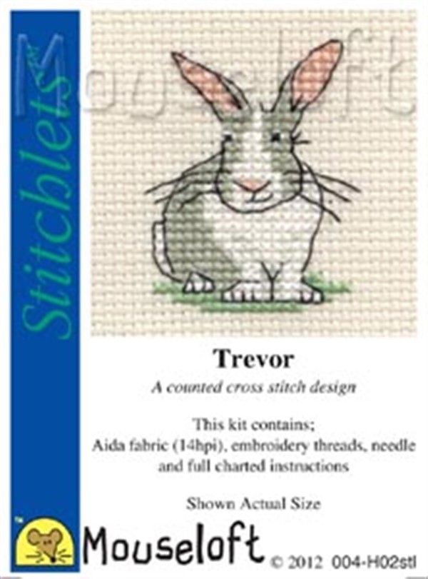 mini korssting - broderi pakke - kaninen Trevor