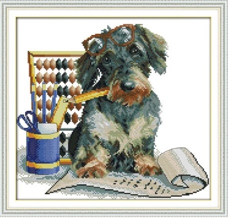 Korssting - broderipakke - smart hund