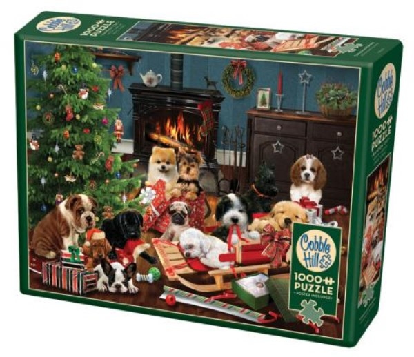 Cobble Hill puslespill - Christmas Puppies 1000