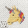 Mini korssting med broderiramme 11CT - Unicorn