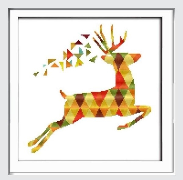 broderi - korssting pakke - Seven color deer