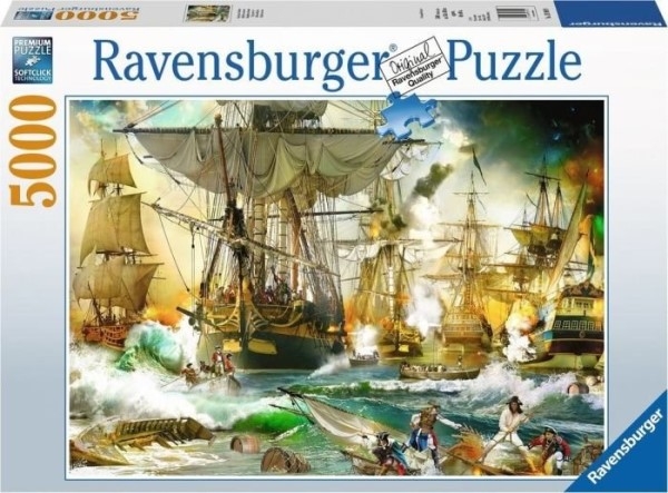 Ravensburger puslespill - Ship battle - Piratmotiv 5000
