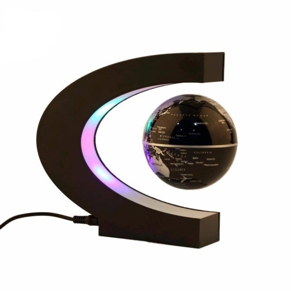 Svevende magnetisk globus med lys i base