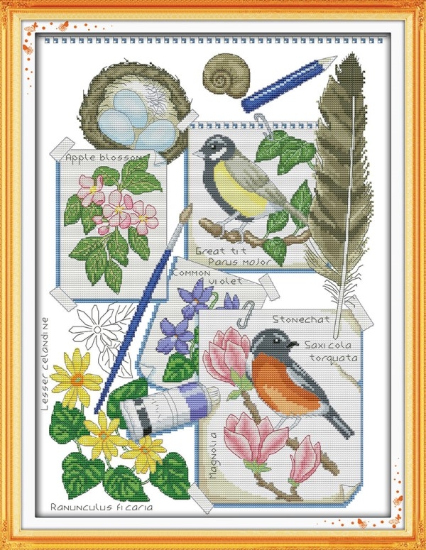 broderi - korssting pakke - Draw the spring