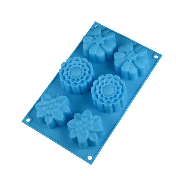 Muffin Silikonform - store blomster