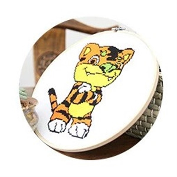Korssting med bambus ring 26cm - Tiger
