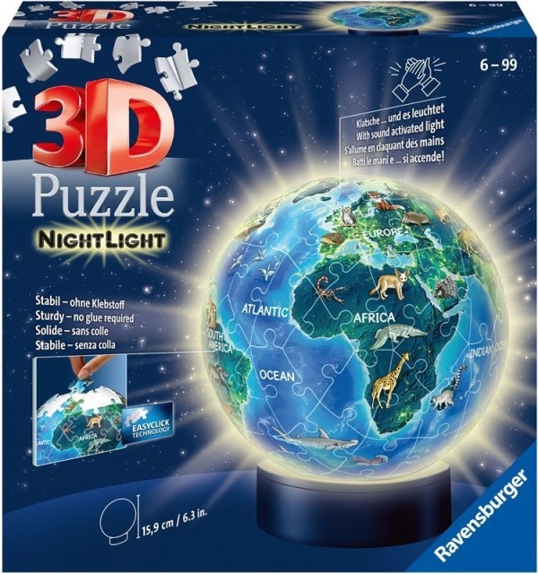  Ravensburger 3D puslespill - Earth by night m/ lys