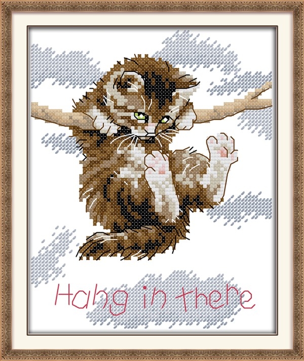 Korssting - broderipakke - Hang in there