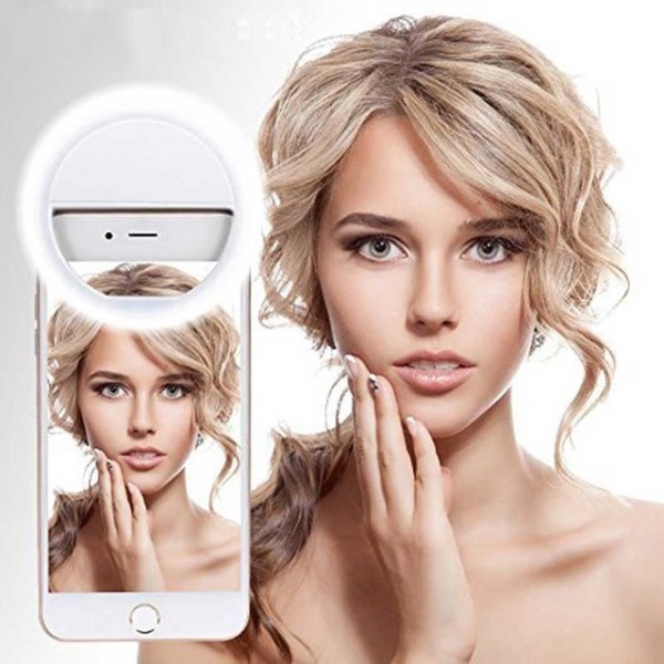 Selfie lys ring - Clip-on - Oppladbar