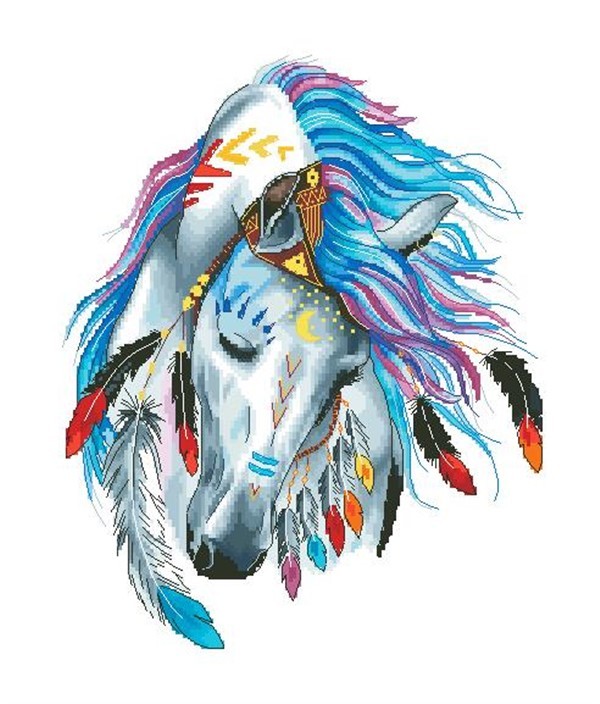 broderipakke - korssting pakke - indianerhest