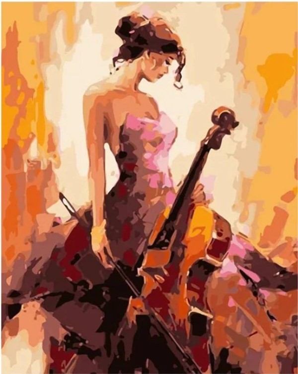 Paint by numbers - Kvinne med cello