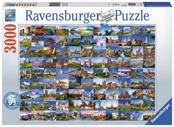 Ravensburger puslespill - 99 beautiful places Europe 3000
