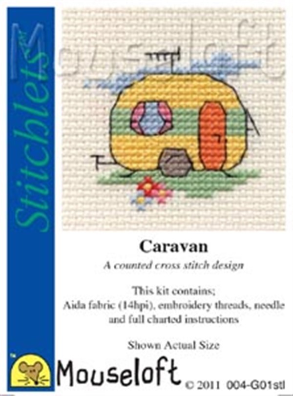 mini korssting - broderi pakke - campingvogn