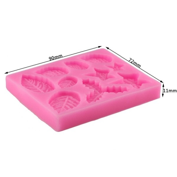 Silikonform - fondantform - forskjellige blader