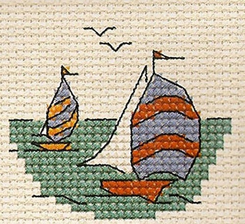 Seilbåter - Korssting for barn