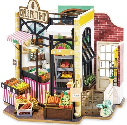 Modell byggesett i tre - Carl`s fruit shop